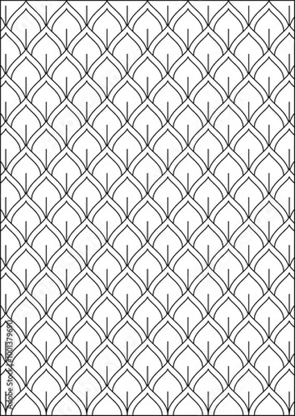 Obraz Coloring book page. Colorless pattern with abstract elements. Coloring for adults.