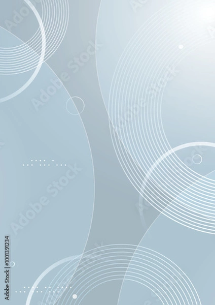 Fototapeta Gray abstract background with geometric circle shapes
