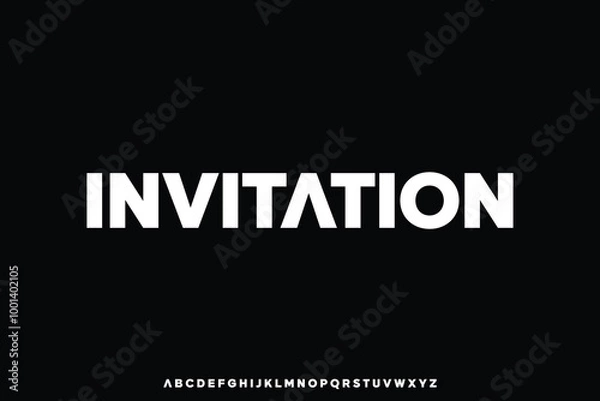 Fototapeta Modern clean bold alphabet display font vector illustration. Invitation typeface