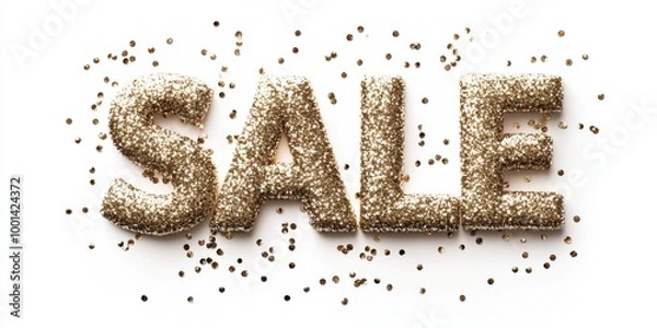 Fototapeta Golden Glitter Sale Sign:  Get the Best Deals Now!