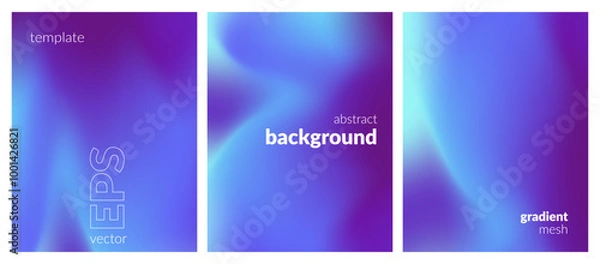 Obraz Collection. Abstract liquid background. Vibrant color blend. Blurred fluid colors. Gradient mesh. Modern design template for posters, ad banners, brochures, flyers, covers, websites. EPS vector image