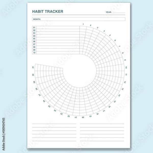 Obraz Habit tracker golden ratio printable template