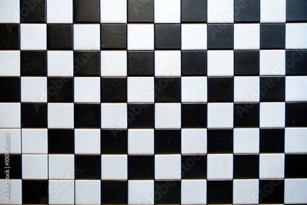 Fototapeta Classic Checkerboard Pattern Background in Black and White for Design and Creative Projects