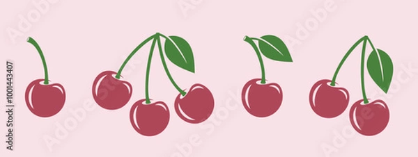 Obraz Cherry logo. Isolated cherry on white background