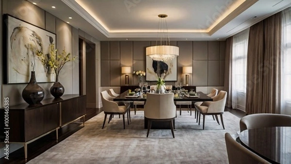 Fototapeta Elegant dining room Generative AI