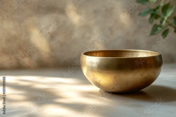 Obraz Serene Healing Vibrations from a Tibetan Singing Bowl, sound, meditation, therapy, calm