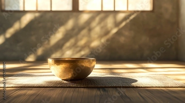 Obraz Tibetan Singing Bowl for Meditation, serenity, tranquility, yoga, relaxation