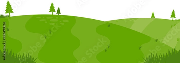 Obraz green hill illustration vector