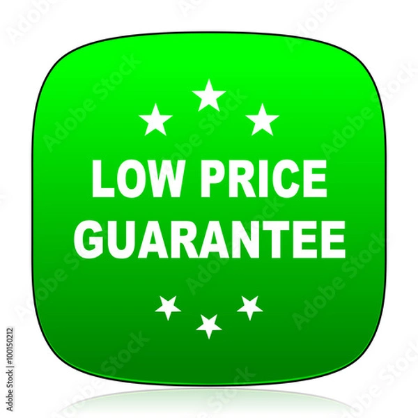 Fototapeta low price guarantee green icon for web and mobile app