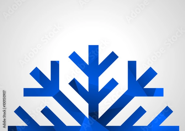 Fototapeta Snowflake wallpaper with low poly effect