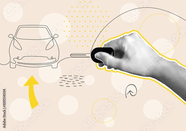 Obraz Hand holding car key