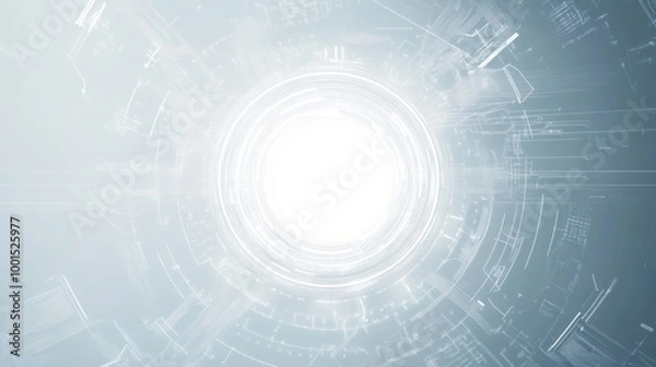 Fototapeta Abstract digital background with bright white light