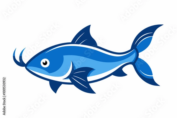 Fototapeta Blue catfish fish creative vector design