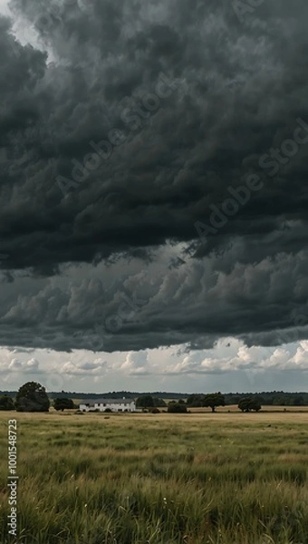 Fototapeta Cloudy skies creating a picturesque backdrop.