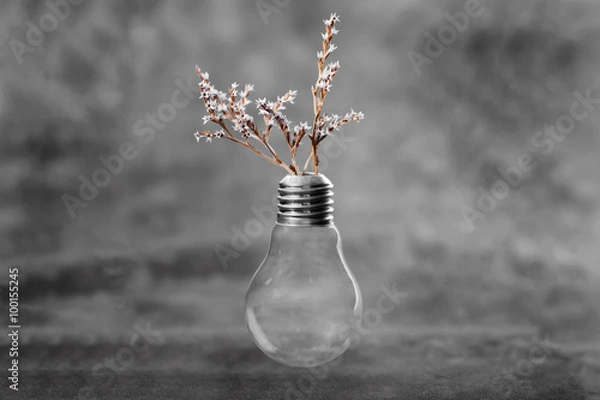 Obraz Light blub with flowers