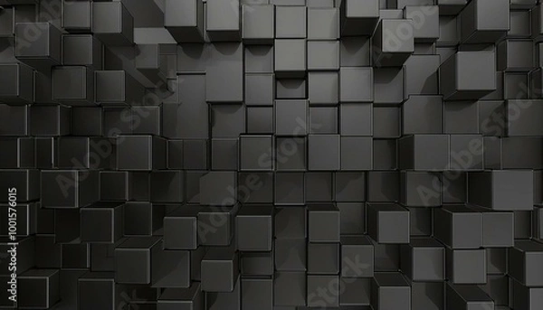 Fototapeta creative abstract background with black 3d cubes