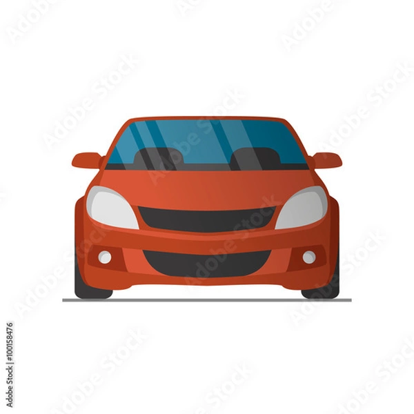 Obraz Vector sports red car front view