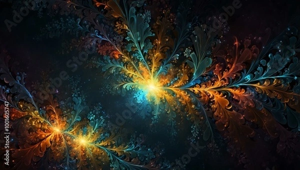 Fototapeta Imaginative fractal abstract background.
