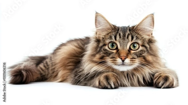Fototapeta Cat isolated on white background composition