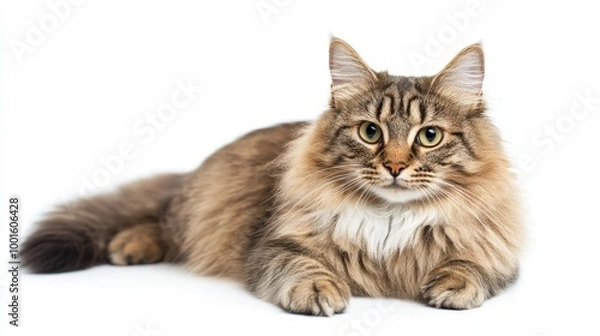 Fototapeta Cat isolated on white background composition