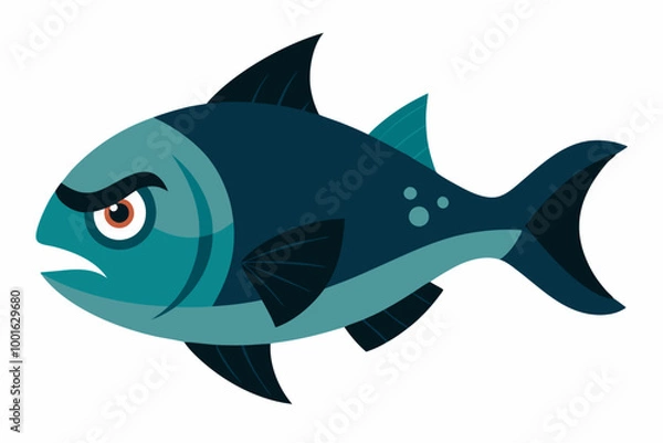 Fototapeta Creative vector design of piranha fish on a white background