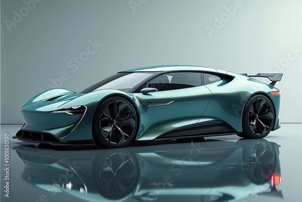 Fototapeta Innovative Electric Car with Advanced Energy Storage Solutions