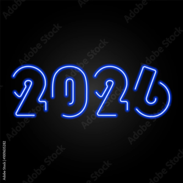 Obraz 2026 neon sign, modern glowing banner design, colorful modern design trend. Vector illustration.