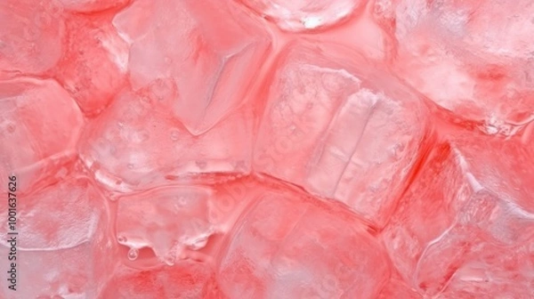 Fototapeta Crystal clear ice cubes as background, top view. Neural network ai generated art