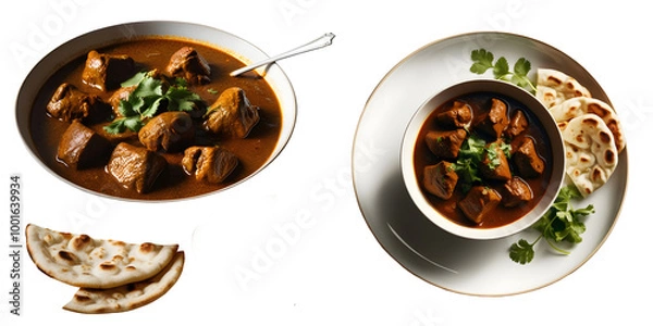 Fototapeta Meat curry isolated on white and transparent background