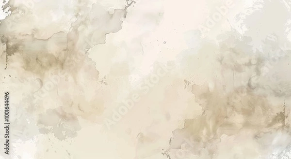 Fototapeta White background, watercolor style, soft tones, blurred edges of the map, light colors, soft lighting, blurred details, delicate brushstrokes, a faint outline of China in the top left corner, light an