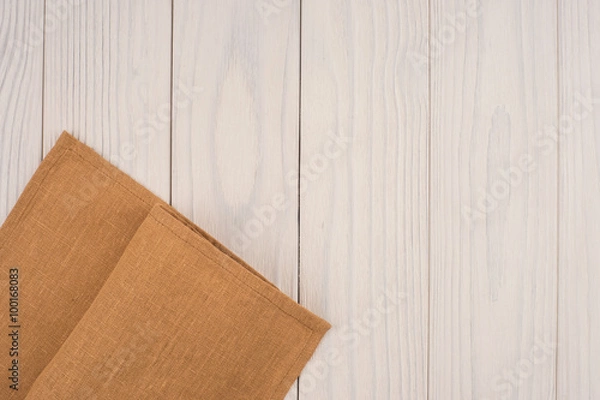 Obraz Tablecloth textile on wooden background