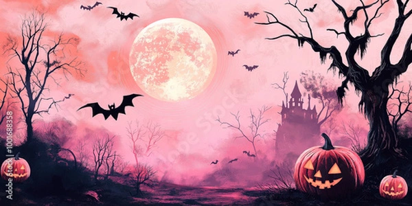 Obraz Halloween background with bats