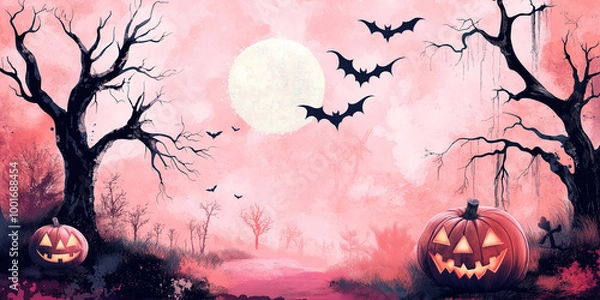 Fototapeta Halloween background with bats
