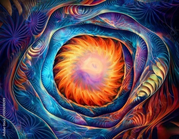 Fototapeta Surreal graphic fractal background. Creative design elements artwork