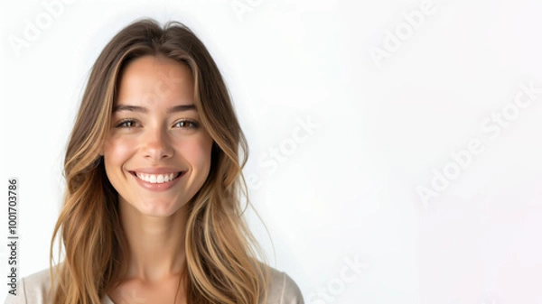 Fototapeta happy facial expression on white background