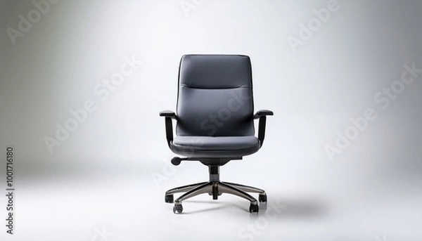Fototapeta office chair with a sleek design, placed on a white background