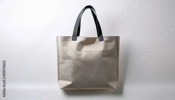 Obraz tote bag with modern design, placed on a white surface