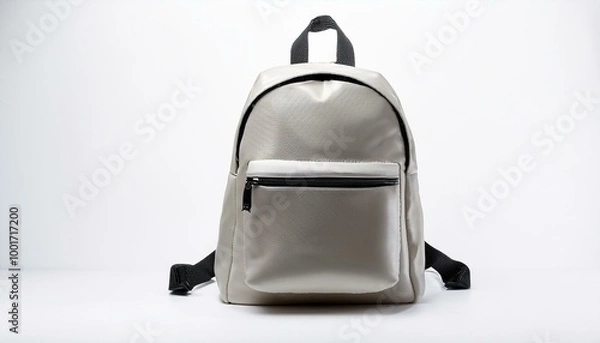Fototapeta  Stylish backpack with clean lines, placed on a bright white background