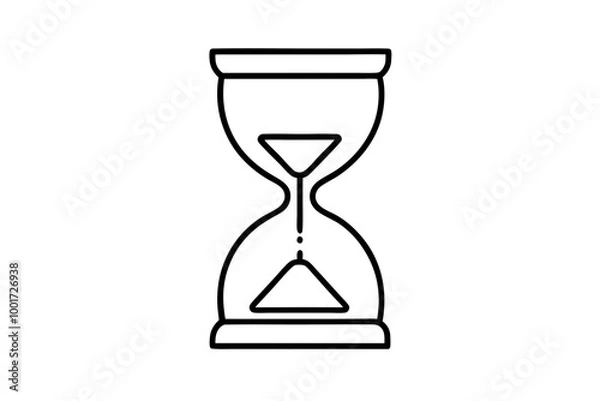 Fototapeta Hourglass line icon, hour glass line art vector logo. Vector isolated outline sandglass. Editable stroke