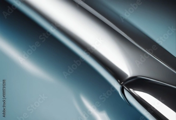 Fototapeta Close up shot of metal parts, shiny and glossy chrome like aesthetic