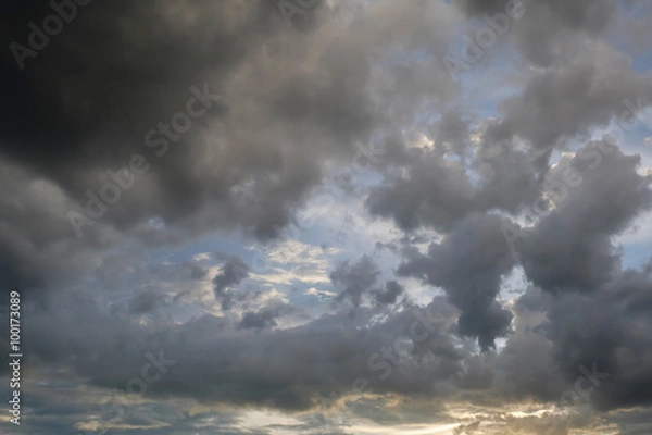 Fototapeta cloud on sunset dramatic sky, image climate weather background