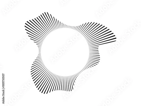 Fototapeta Circular sound wave for audio music .   Sound line, radial spectrum, sound equalizer, circular pattern Circular wavy frame.  Infographic element. Vector radial spectrum.
