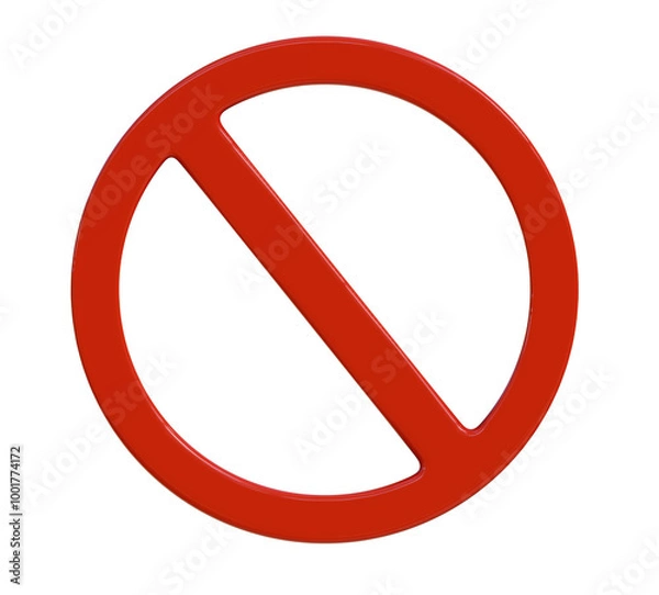Fototapeta Not allowed sign on png transparent background.