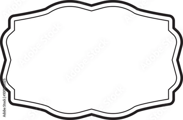 Fototapeta Black Border Label Frame for Composition Book