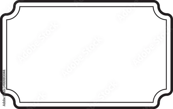 Fototapeta Black Border Label Frame for Composition Book