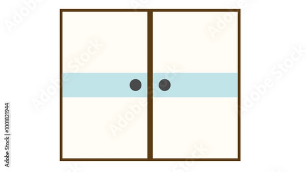 Obraz 水色のラインのふすまのイラスト