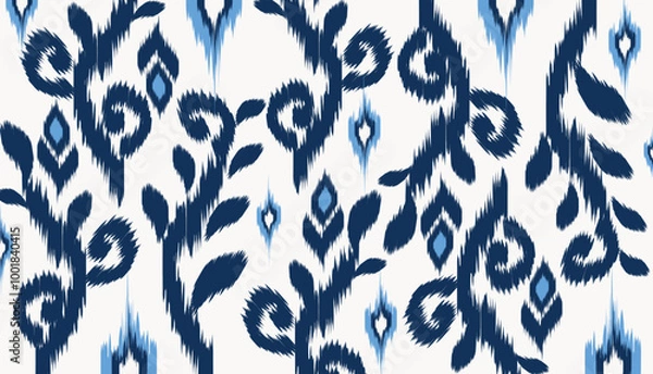 Fototapeta geometric ethnic vintage texture vector art design. textile fashion pattern line ikat seamless pattern and batik fabric texture asian background wallpaper geometry indian. Ethnic abstract ikat art .
