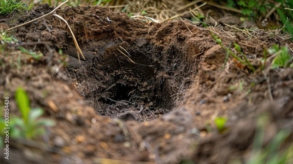 Fototapeta Deep Earth Hole in Natural Setting
