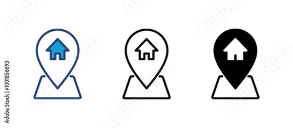 Fototapeta address icon vector. home location icon vector