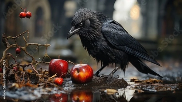 Obraz Raven and Apples